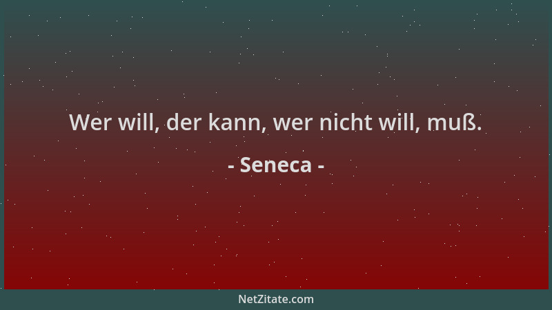 Seneca - Wer will, der kann, wer nicht will, muß....