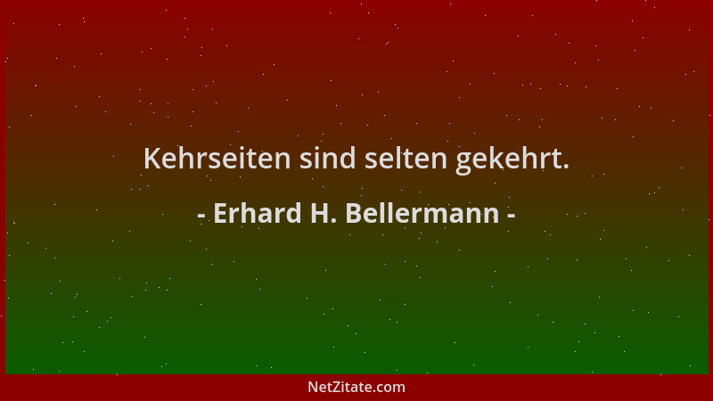 Erhard H. Bellermann - Kehrseiten sind selten gekehrt....