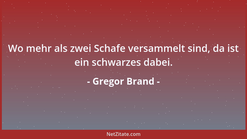 Gregor Brand - Wo mehr als zwei Schafe versammelt sind, da ist ein schwarzes dabei....