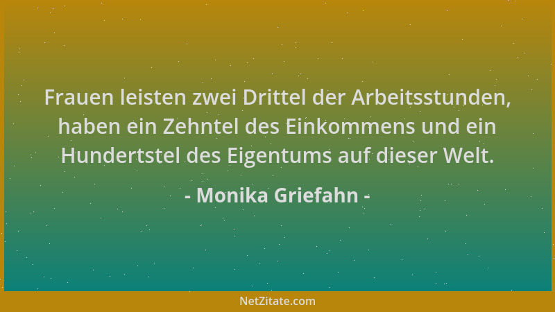 Monika Griefahn - Frauen leisten zwei Drittel der Arbeitsstunden, haben ein Zehntel des Einkommens und ein Hundertstel des...