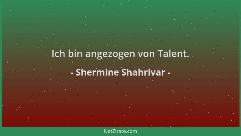 Shermine Shahrivar - Ich bin angezogen von Talent....