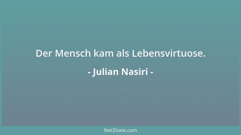 Julian Nasiri - Der Kluge wird weise, wenn er schlau genug ist....
