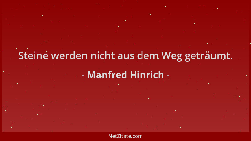 Manfred Hinrich - Steine werden nicht aus dem Weg geträumt....