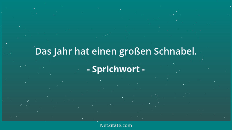 Sprichwort - Das Jahr hat einen großen Schnabel....