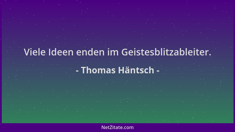 Thomas Häntsch - Viele Ideen enden im Geistesblitzableiter....