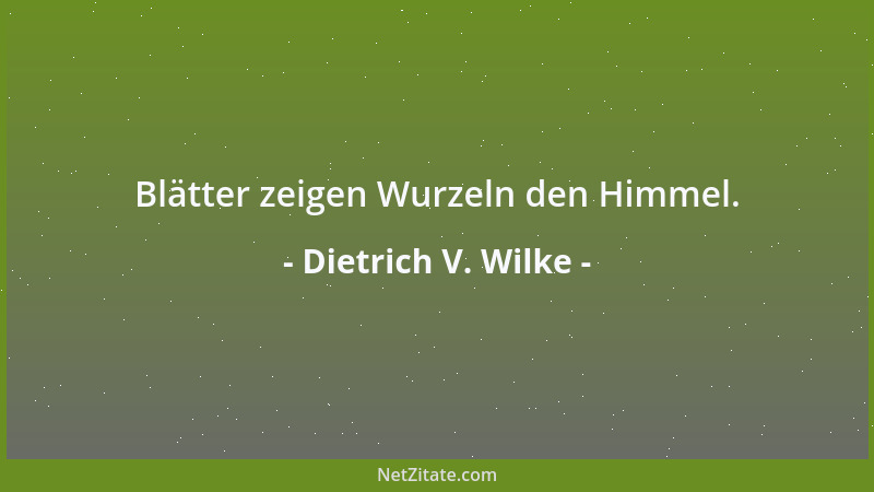 Dietrich V. Wilke - Blätter zeigen Wurzeln den Himmel....