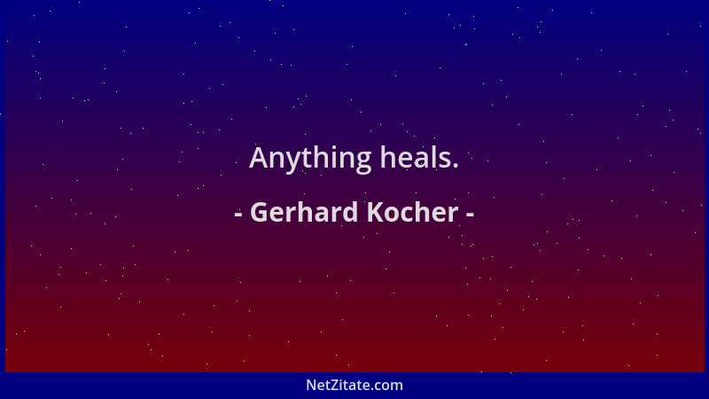 Gerhard Kocher - Anything heals....