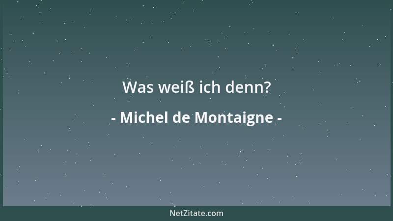 Michel de Montaigne - Es gibt keine demütigendere Antwort als das verächtliche Schweigen....