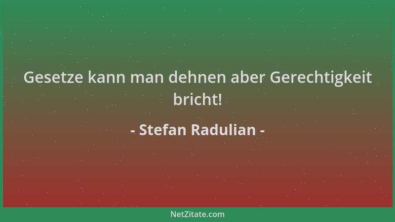 Stefan Radulian - Gesetze kann man dehnen aber Gerechtigkeit bricht!...