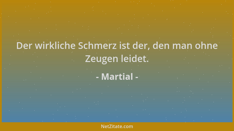 Martial - Der wirkliche Schmerz ist der, den man ohne Zeugen leidet....