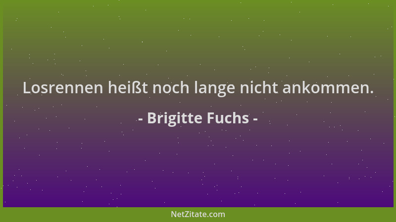 Brigitte Fuchs - Losrennen heißt noch lange nicht ankommen....
