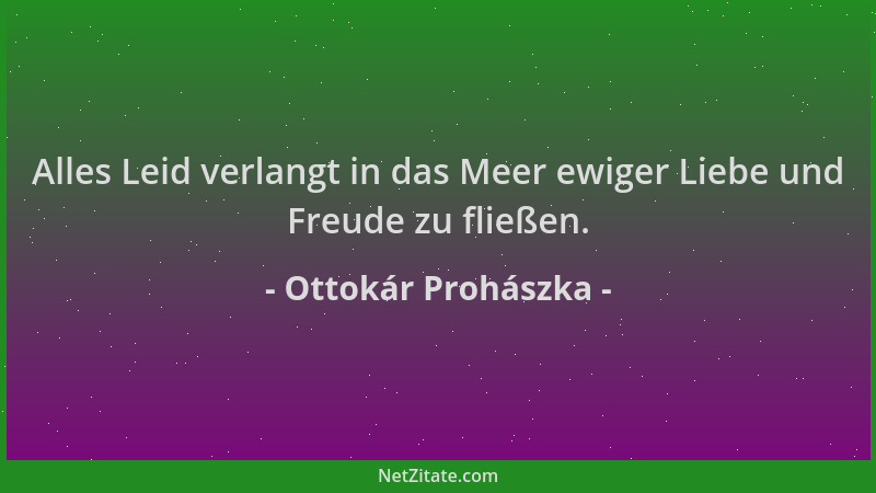Ottokár Prohászka - Alles Leid verlangt in das Meer ewiger Liebe und Freude zu fließen....