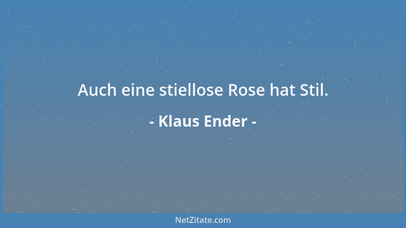 Klaus Ender - Auch eine stiellose Rose hat Stil....