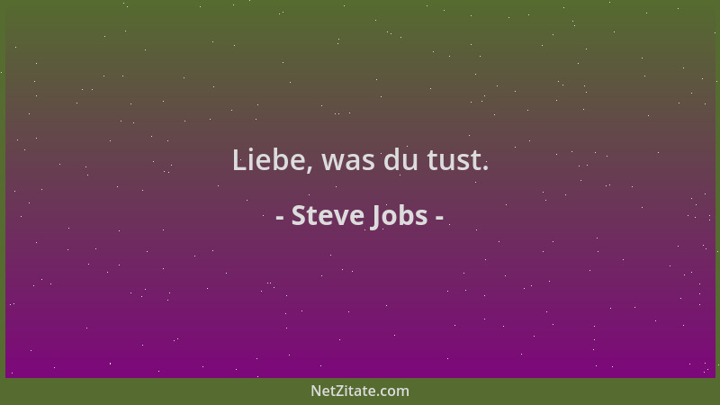 Steve Jobs - Liebe, was du tust....