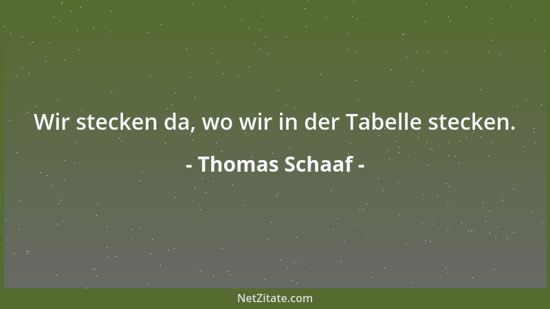 Thomas Schaaf - Es ist nicht alles so schrill oder so schwarz, wie es gemacht wird. Das Leben besteht vor allem aus Grauzon...