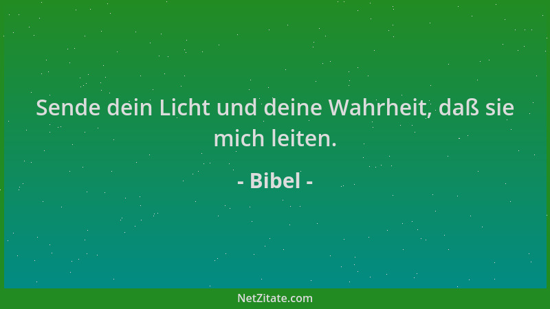 Bibel - Sende dein Licht und deine Wahrheit, daß sie mich leiten....
