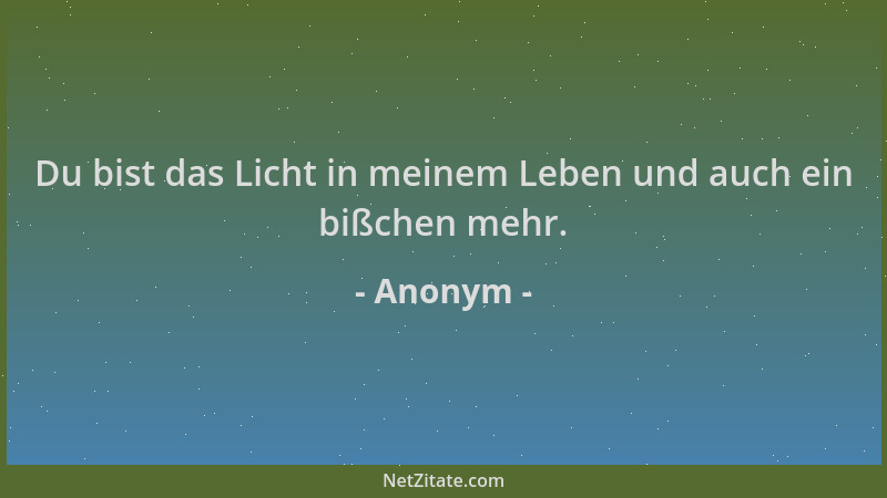 Anonym - Du bist das Licht in meinem Leben und auch ein bißchen mehr....