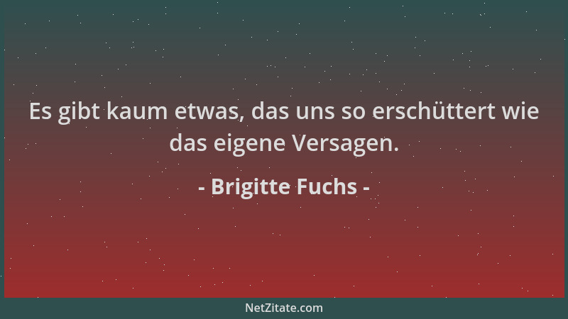 Brigitte Fuchs - Es gibt kaum etwas, das uns so erschüttert wie das eigene Versagen....