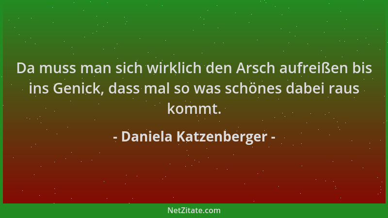 Daniela Katzenberger - Da muss man sich wirklich den Arsch aufreißen bis ins Genick, dass mal so was schönes dabei raus kom...