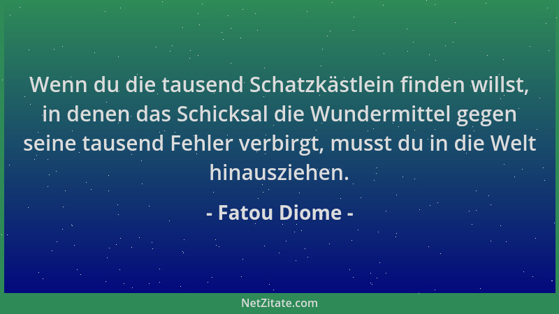 Fatou Diome - Wenn du die tausend Schatzkästlein finden willst, in denen das Schicksal die Wundermittel gegen seine tausend...