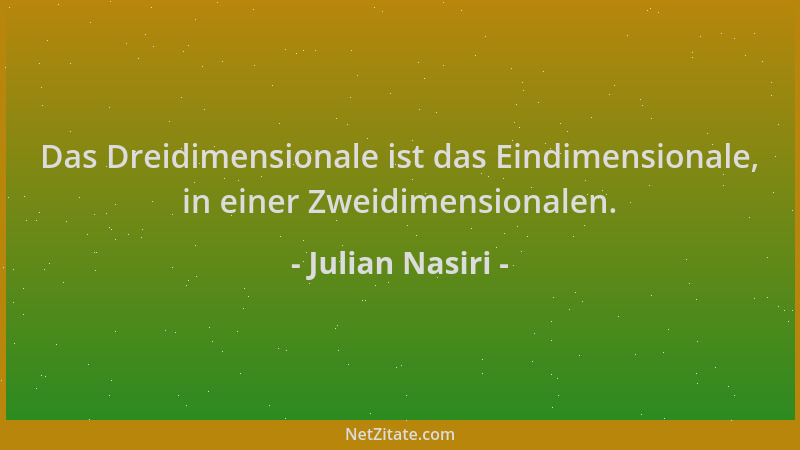 Julian Nasiri - Das Dreidimensionale ist das Eindimensionale, in einer Zweidimensionalen....