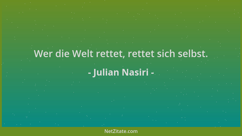 Julian Nasiri - Wer die Welt rettet, rettet sich selbst....