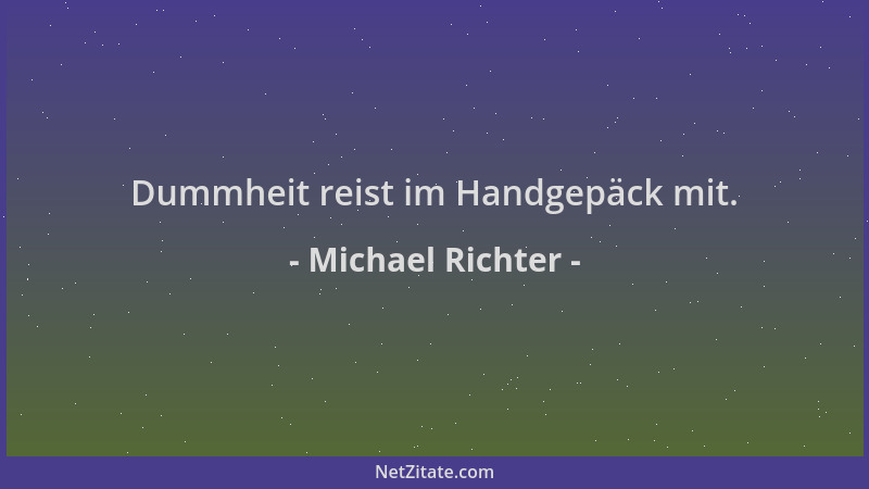 Michael Richter - Dummheit reist im Handgepäck mit....