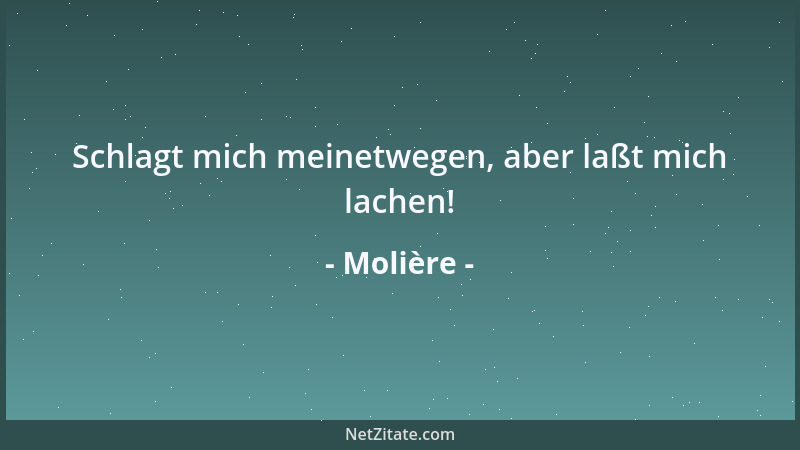 Molière - Schlagt mich meinetwegen, aber laßt mich lachen!...