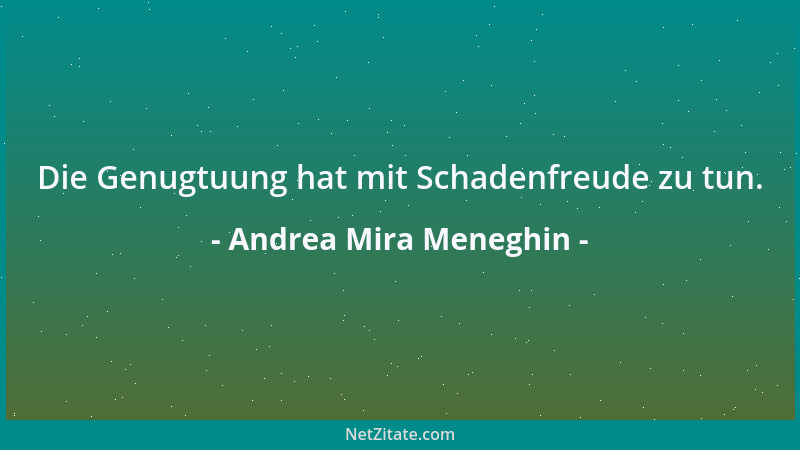 Andrea Mira Meneghin - Die Genugtuung hat mit Schadenfreude zu tun....