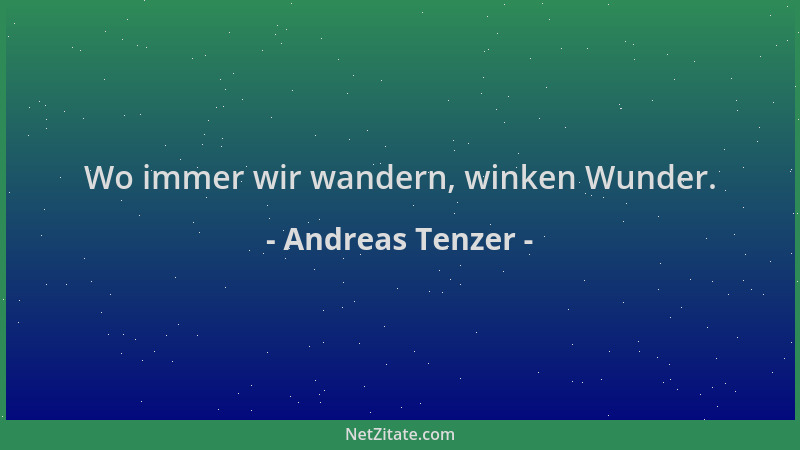 Andreas Tenzer - Wo immer wir wandern, winken Wunder....