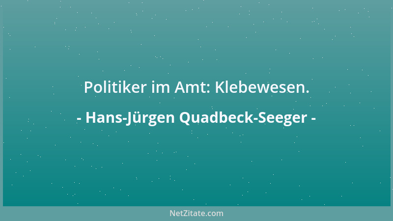Hans-Jürgen Quadbeck-Seeger - Politiker im Amt: Klebewesen....