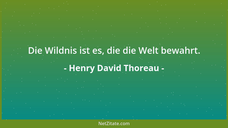 Henry David Thoreau - Die Wildnis ist es, die die Welt bewahrt....