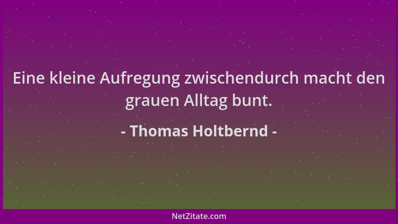 Thomas Holtbernd - Eine kleine Aufregung zwischendurch macht den grauen Alltag bunt....