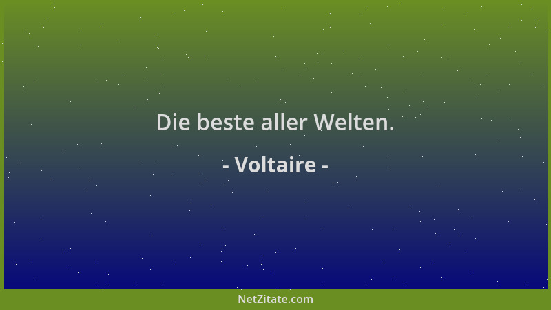 Voltaire - Die beste aller Welten....