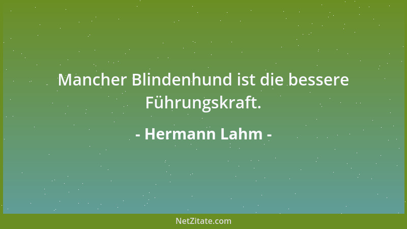 Hermann Lahm - Mancher Blindenhund ist die bessere Führungskraft....