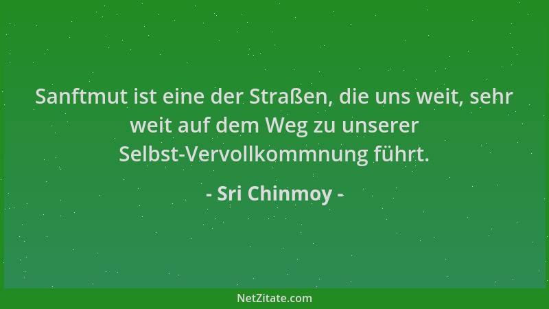 Sri Chinmoy - Sanftmut ist eine der Straßen, die uns weit, sehr weit auf dem Weg zu unserer Selbst-Vervollkommnung führt....