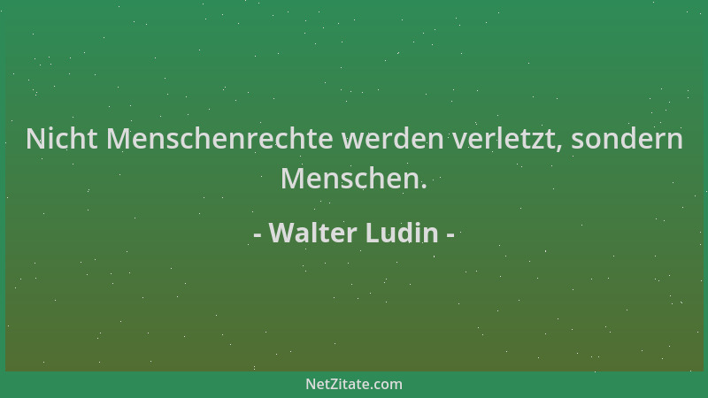 Walter Ludin - Nicht Menschenrechte werden verletzt, sondern Menschen....