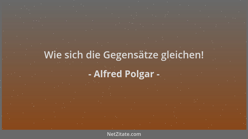Alfred Polgar - Wie sich die Gegensätze gleichen!...
