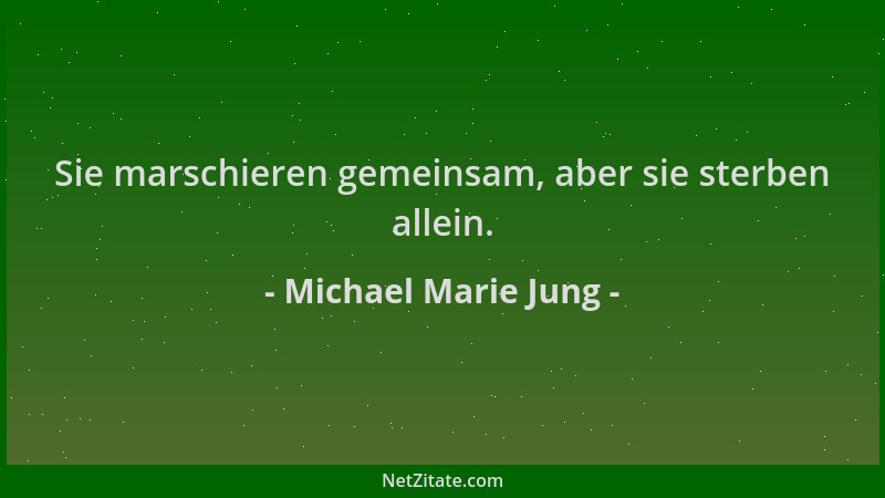 Michael Marie Jung - Sie marschieren gemeinsam, aber sie sterben allein....