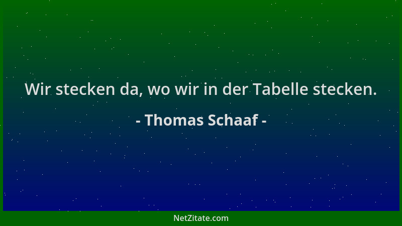 Thomas Schaaf - Wir stecken da, wo wir in der Tabelle stecken....