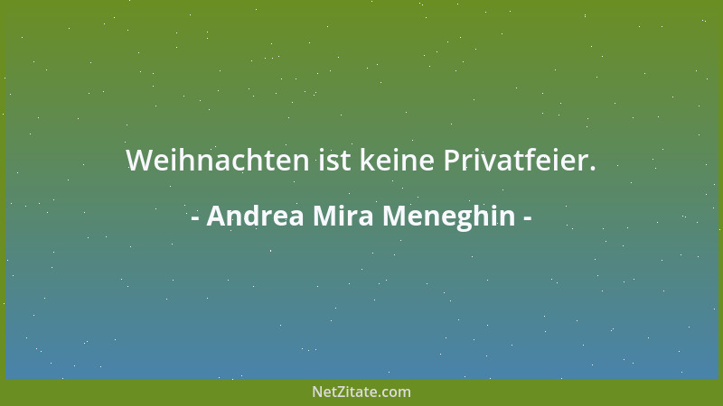 Andrea Mira Meneghin - Weihnachten ist keine Privatfeier....