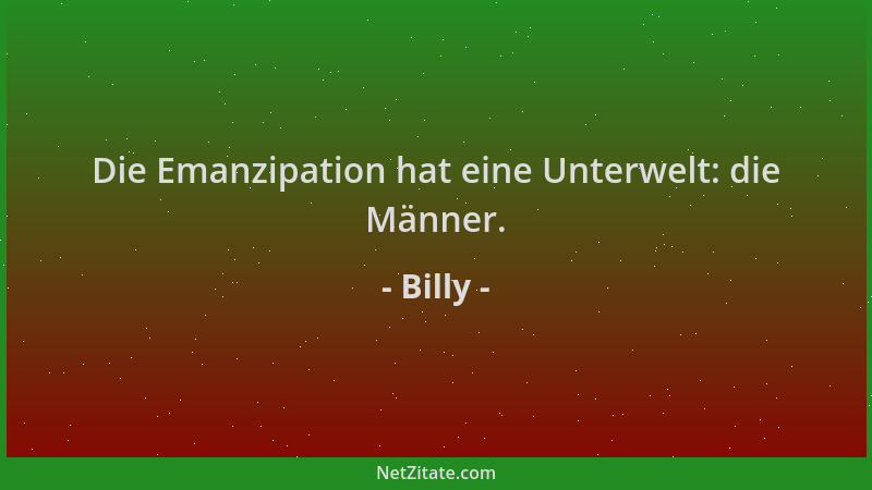 Billy - Die Emanzipation hat eine Unterwelt: die Männer....