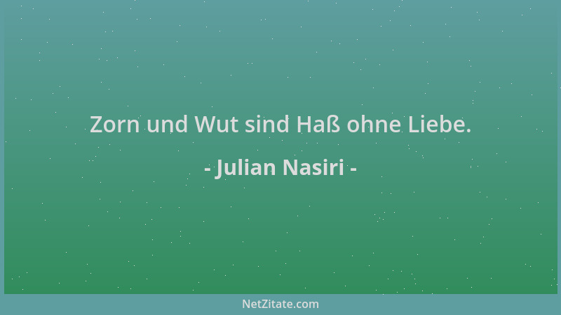 Julian Nasiri - Zorn und Wut sind Haß ohne Liebe....