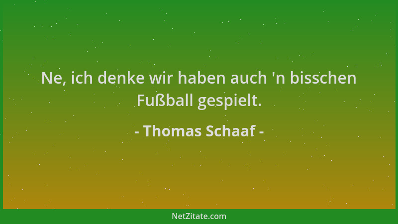 Thomas Schaaf - Ne, ich denke wir haben auch  'n bisschen Fußball gespielt....