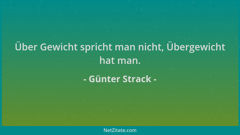 Günter Strack - Über Gewicht spricht man nicht, Übergewicht hat man....