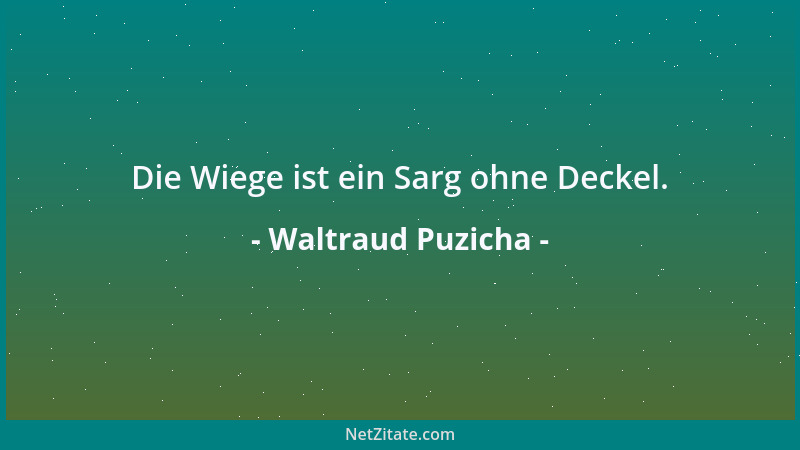 Waltraud Puzicha - Die Wiege ist ein Sarg ohne Deckel....