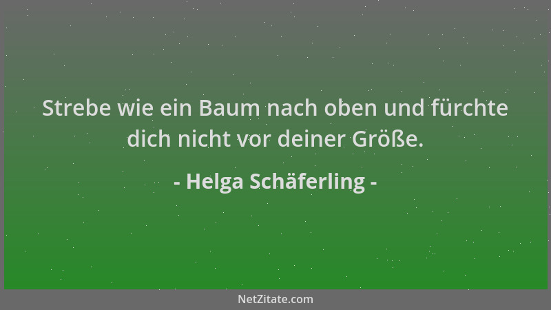 Helga Schäferling - Strebe wie ein Baum nach oben und fürchte dich nicht vor deiner Größe....