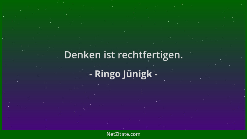 Ringo Jünigk - Denken ist rechtfertigen....
