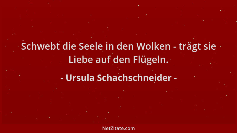 Ursula Schachschneider - Schwebt die Seele in den Wolken - trägt sie Liebe auf den Flügeln....