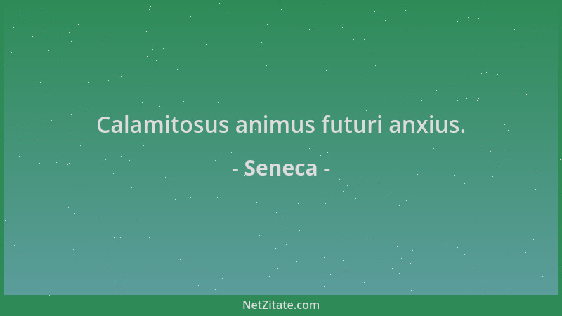Seneca - Calamitosus animus futuri anxius....